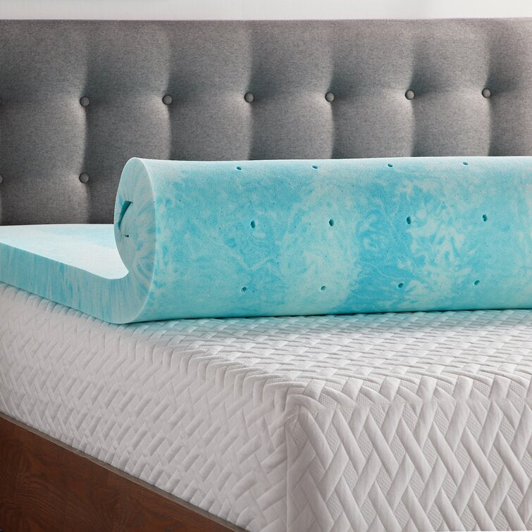Blue Swirl 3" Gel Memory Foam Mattress Topper, MG333