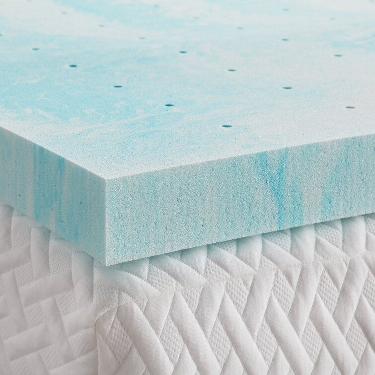 Blue Swirl 3" Gel Memory Foam Mattress Topper, MG333