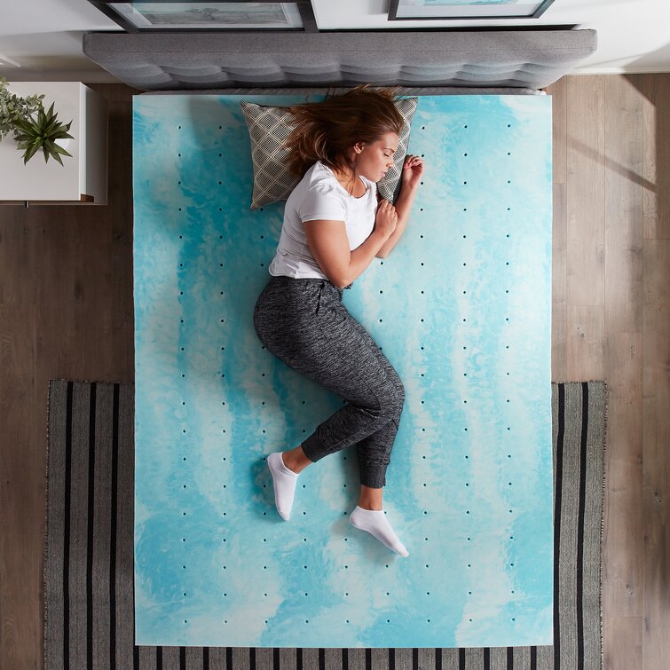 Blue Swirl 3" Gel Memory Foam Mattress Topper, MG333