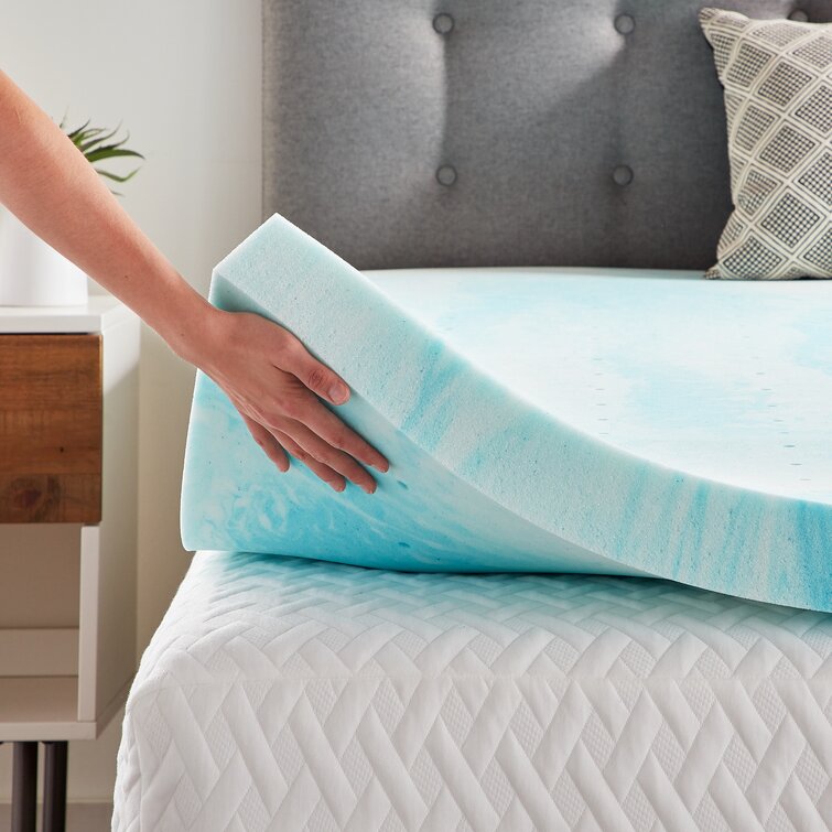 Blue Swirl 3" Gel Memory Foam Mattress Topper, MG333
