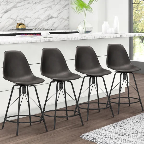 Black Swivel Bar Stool (Set of 4)