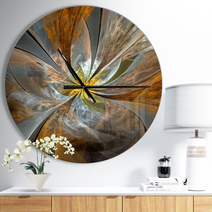 23" Symmetrical Fractal Flower Wall Clock - Medium (#K6669)