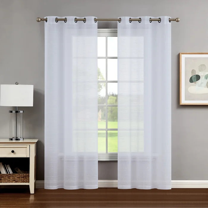 38" W x 84" L Synthetic Sheer Curtain Pair (Set of 2)