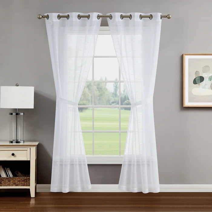 38" W x 84" L Synthetic Sheer Curtain Pair (Set of 2)