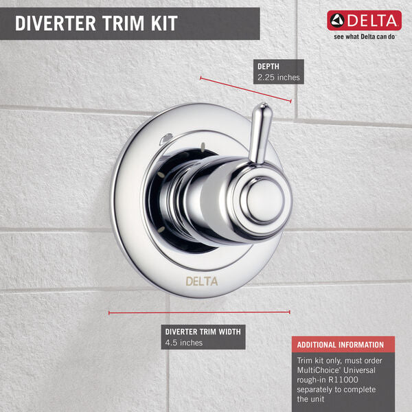3-Setting 2-Port Diverter Trim In Chrome