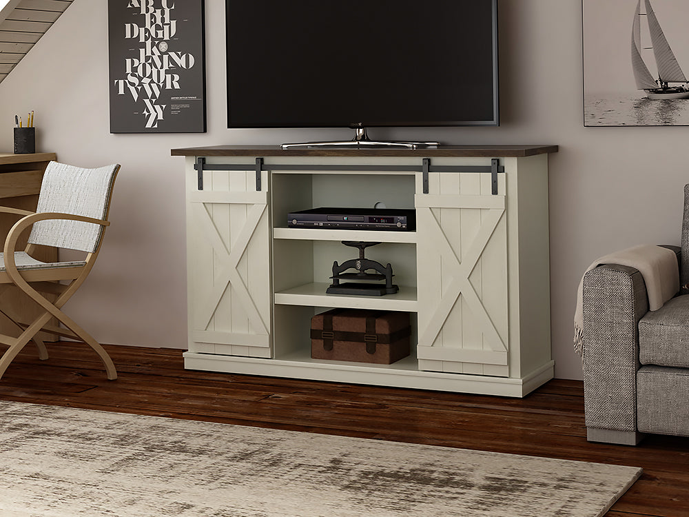 Lorraine TV Stand, Off-White/Espresso (#87)