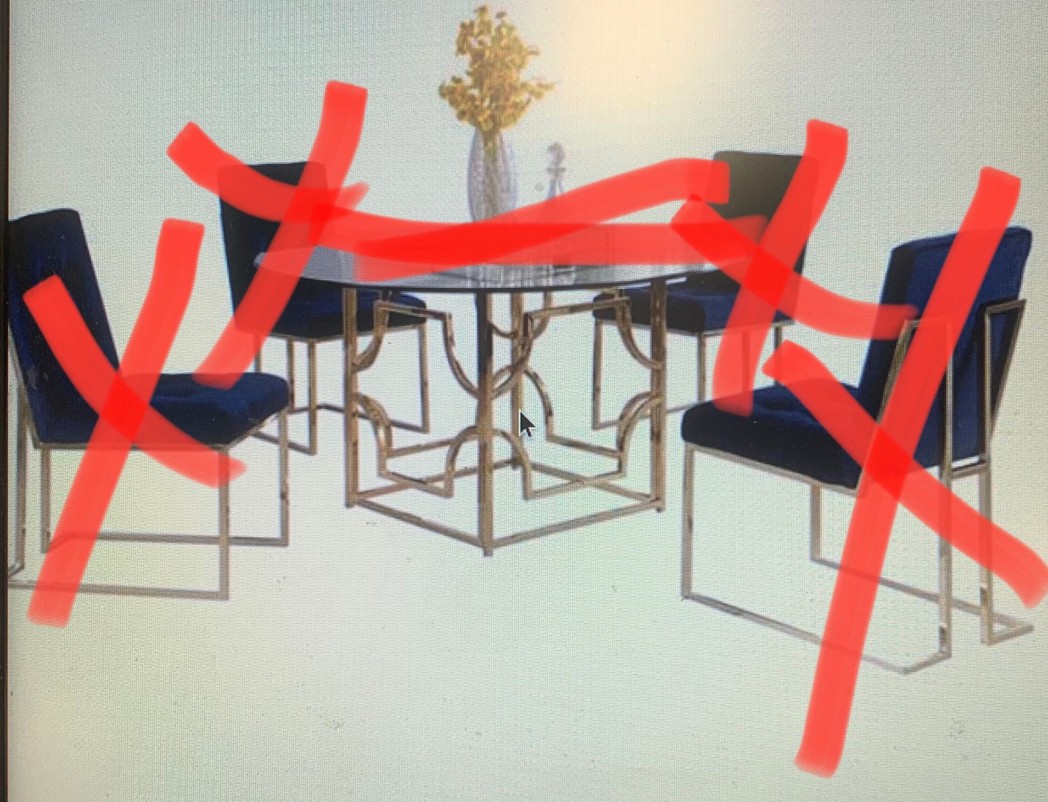 Best Master Furniture\ Gold Plated TABLE BASE ONLY. *AS-IS*