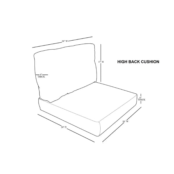17" H x 28" W x 28" D TK Classics 2 - Piece Outdoor Seat/Back Cushion