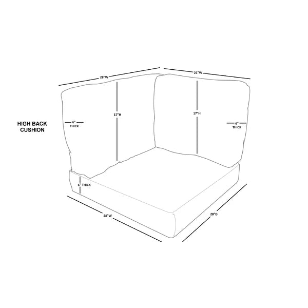 23" H x 28" W x 28" D TK Classics 3 - Piece Outdoor Cushion