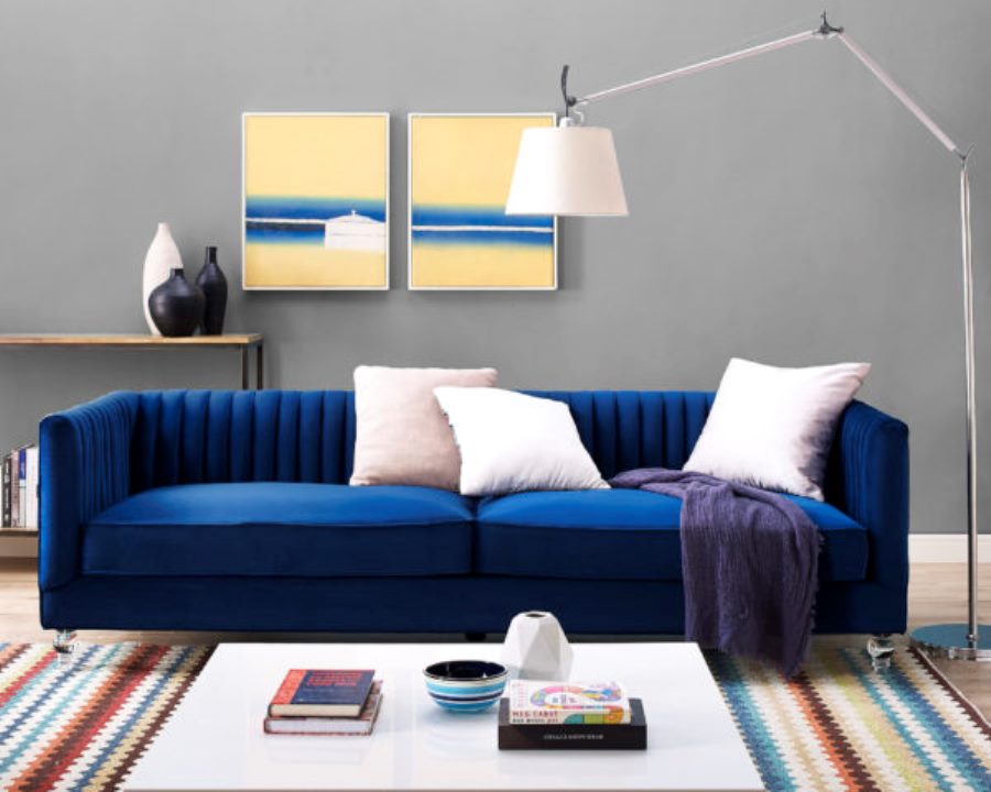 AVIATOR BLUE  VELVET SOFA