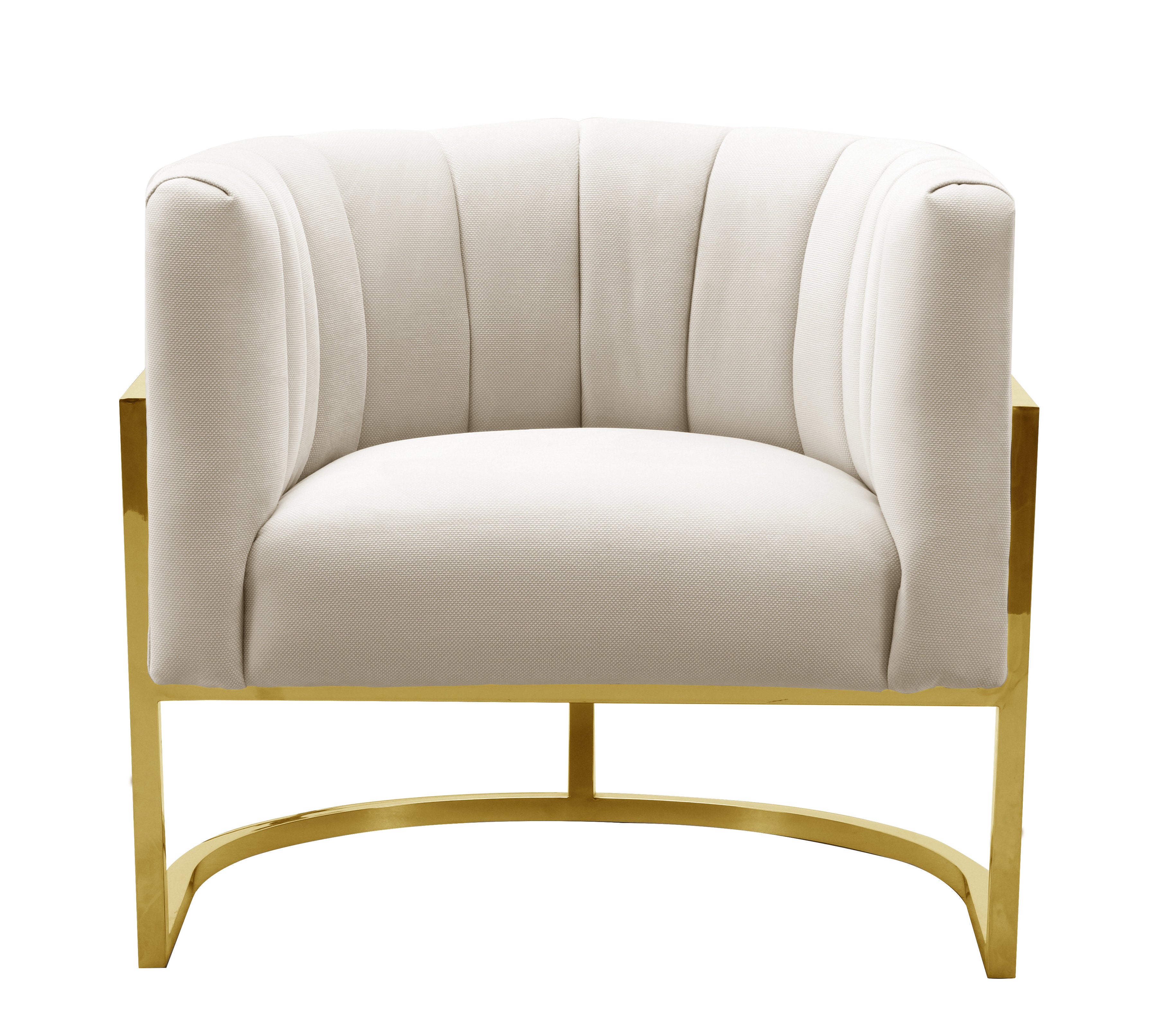 Magnolia Spotted cream chair with Gold Base #CR2093