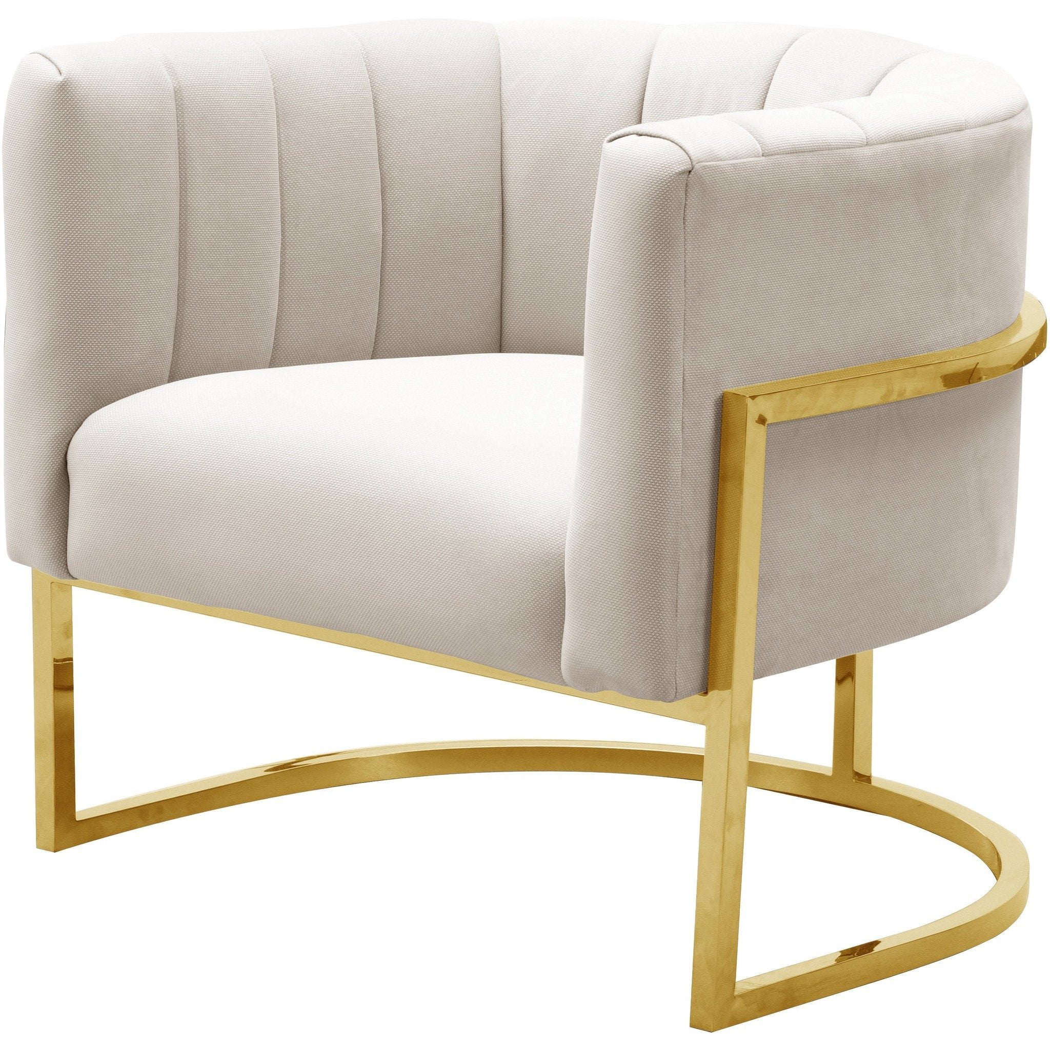 Magnolia Spotted cream chair with Gold Base #CR2093