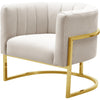 Magnolia Spotted cream chair with Gold Base #CR2093