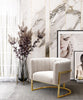 Magnolia Spotted cream chair with Gold Base #CR2093