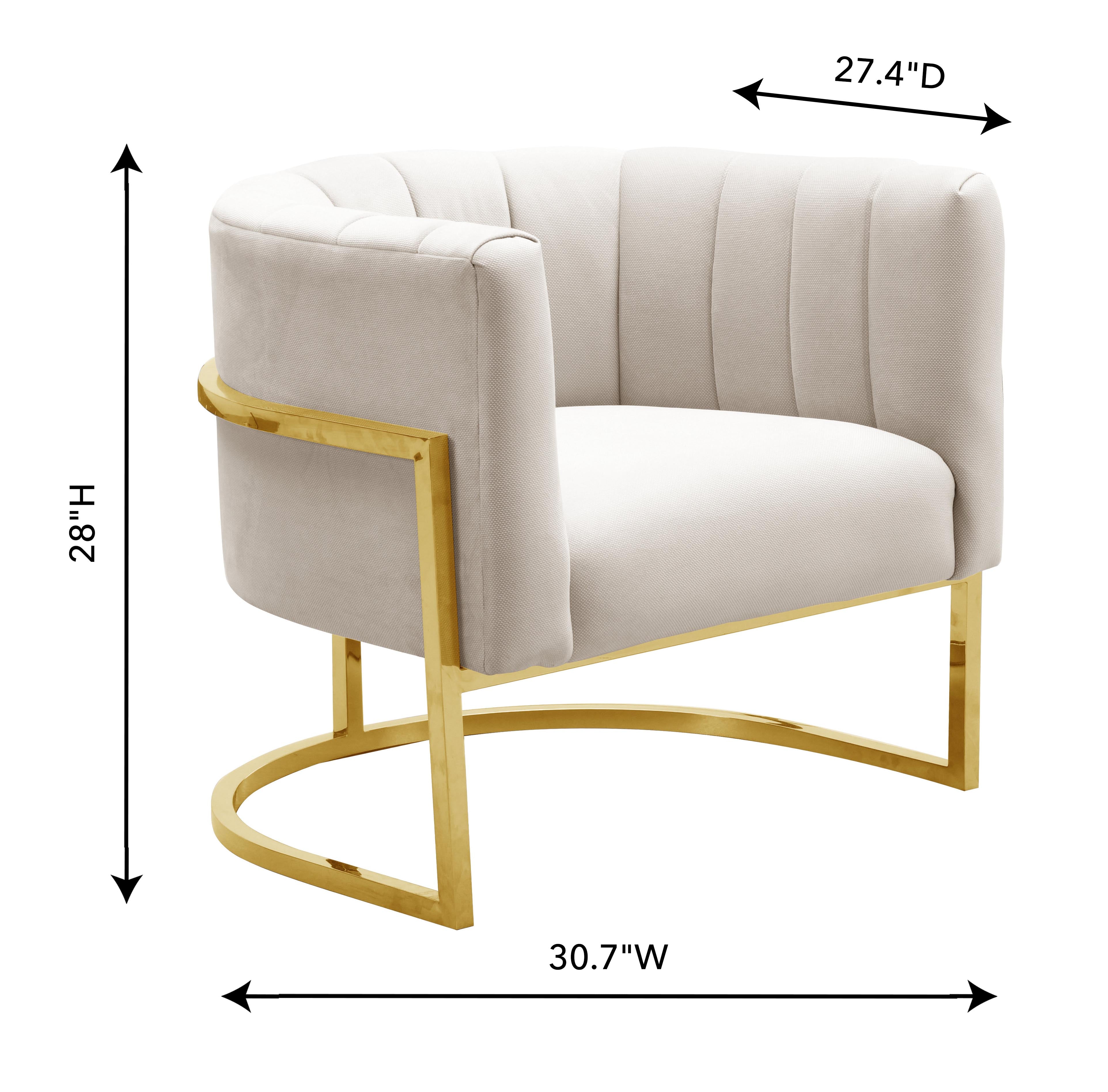 Magnolia Spotted cream chair with Gold Base #CR2093