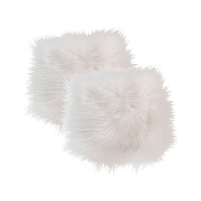 White Icelandic Sheepskin Chair Pad Cushions (Set of 2) - TTR113