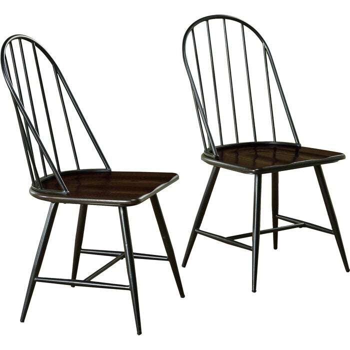 Black and Espresso Poltimore Windsor Back Side Chair (Set of 2) - TTR135