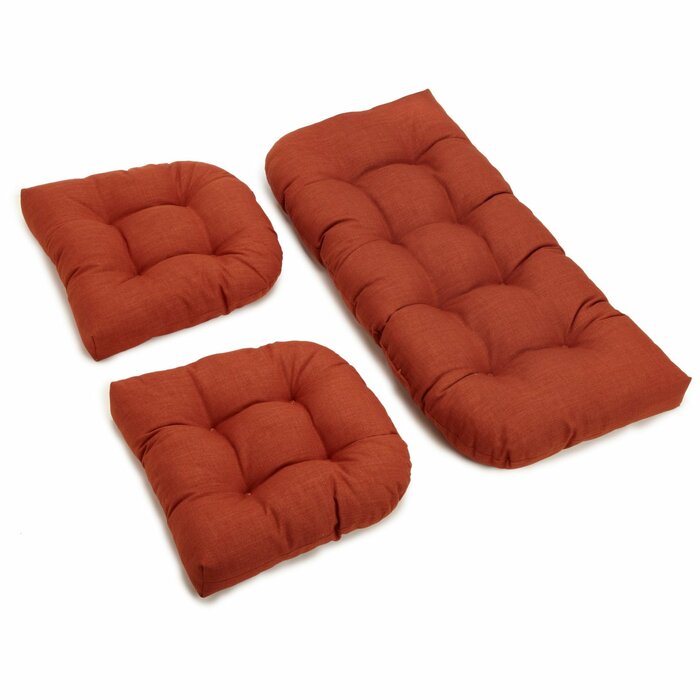 3 Piece Indoor/Outdoor Bench Chair Cushion Set - Cinnamon TTR174
