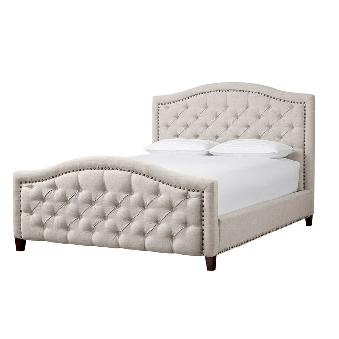 (Queen) Petersfield Tufted Upholstered Low Profile Platform Bed - TWO BOXES - TTR191