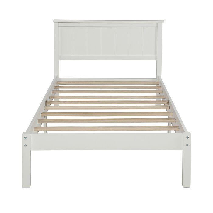 (Twin) Shauna Solid Wood Platform Bed - TTR199 White