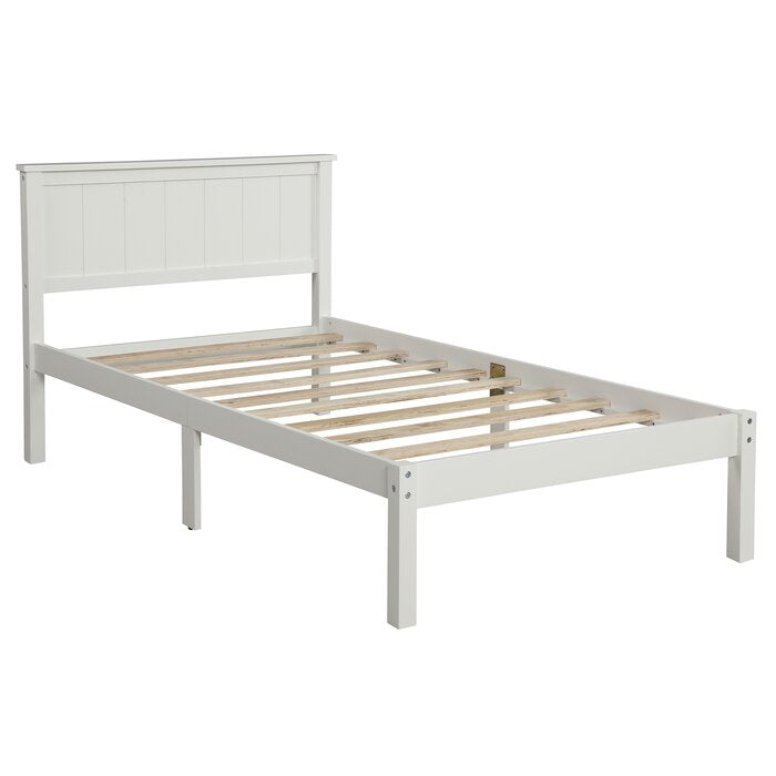 (Twin) Shauna Solid Wood Platform Bed - TTR199 White