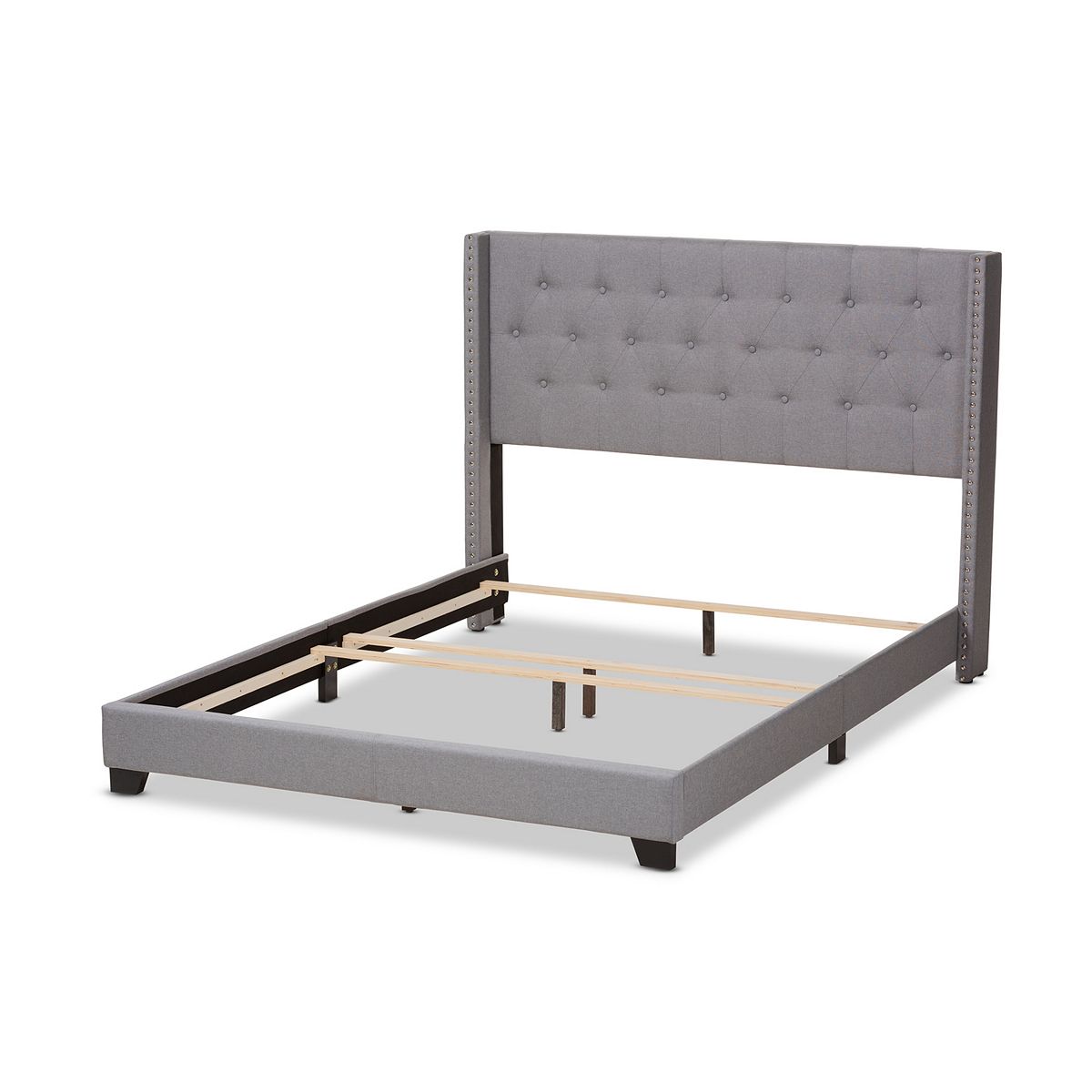 (Queen) Baxton Studio Brady Tufted Bed - Gray TTR211
