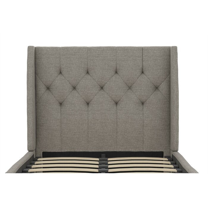 (Queen) Tufted Upholstered Low Profile Platform Bed - Gray TTR212