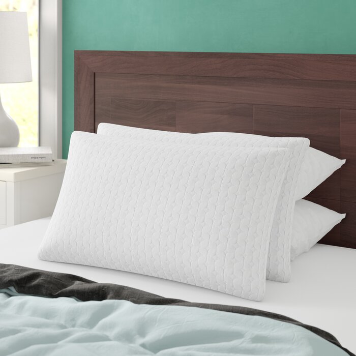 (King) Memory Foam Medium Support Bed Pillow (Set of 2) - White TTR216