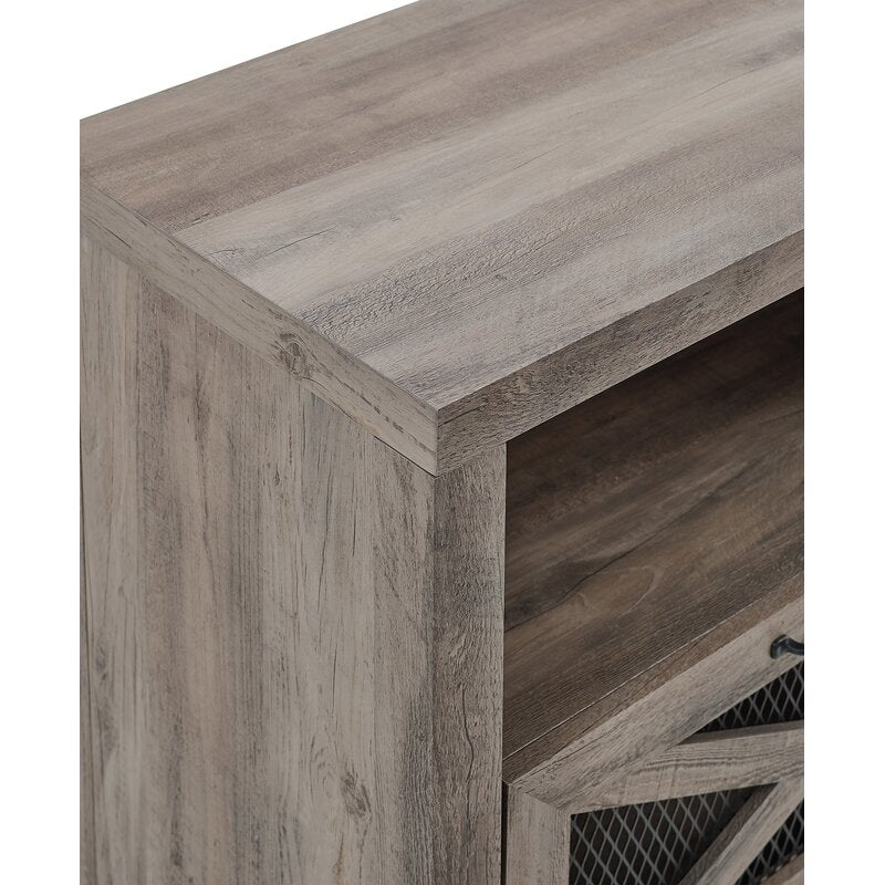 Gray Wash Tansey TV Stand for TVs up to 85" with Fireplace Included
