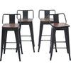 Black Tauber Swivel Counter Stool (24” Seat Height) (Set of 4)
