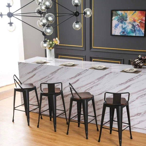 Black Tauber Set of 4 Tauber Swivel Counter Stool (Set of 4)