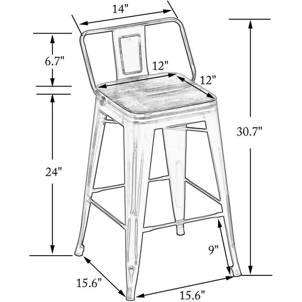 Black Tauber Set of 4 Tauber Swivel Counter Stool (Set of 4)