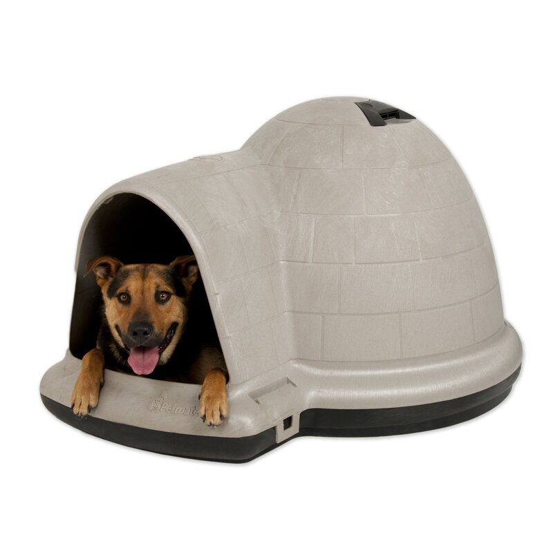 22.8" H x 30.5" W x 37.5" D Taupe Plastic Igloo Style Dog House KB1206-A6-B1-P2