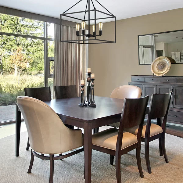 Black Teague 4 - Light Lantern Square / Rectangle Chandelier