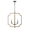 Tedrow 4 - Light Wood Dimmable Lantern Geometric Chandelier
