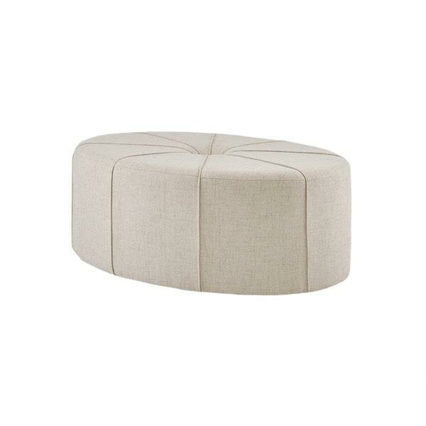 Telly oval tufted cocktail ottoman Dr376