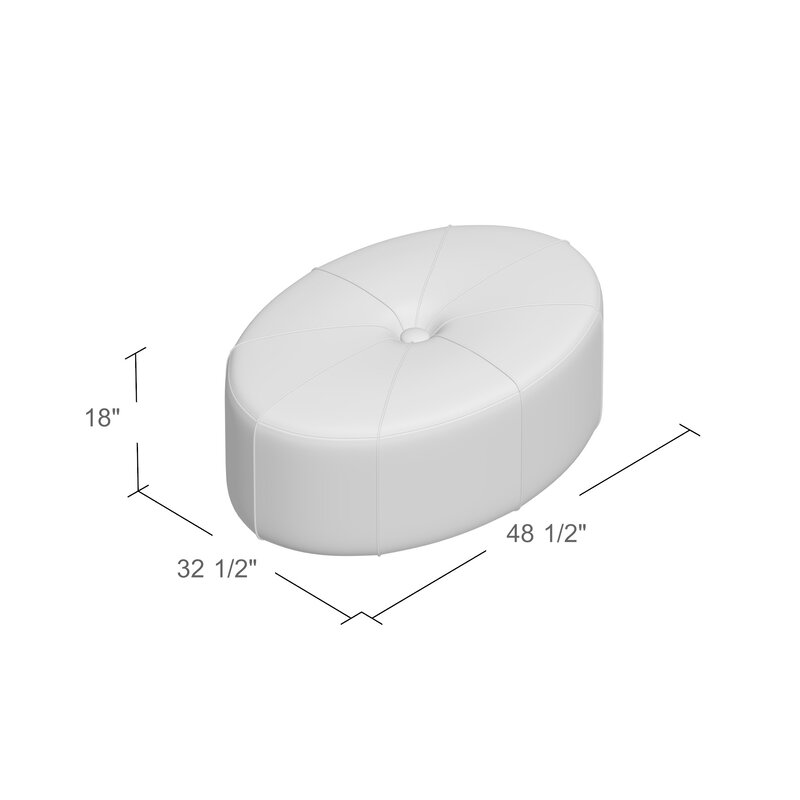 Telly oval tufted cocktail ottoman Dr376