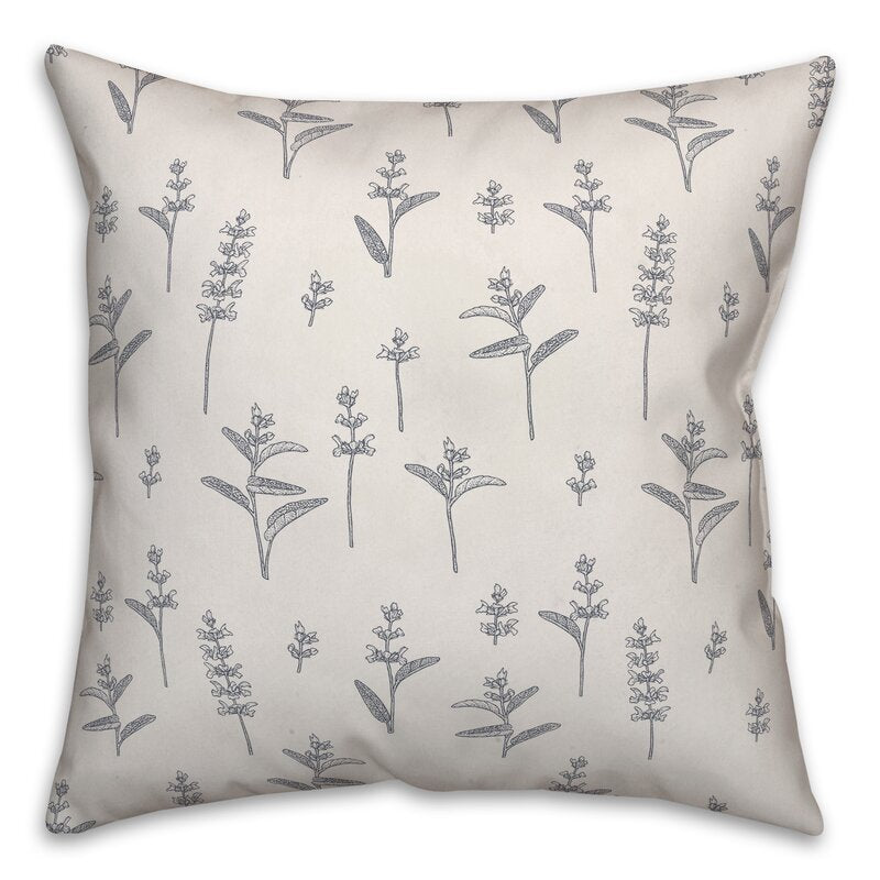 26"H x 26"W Tennant Farmhouse Botanical Print Throw Pillow, Square