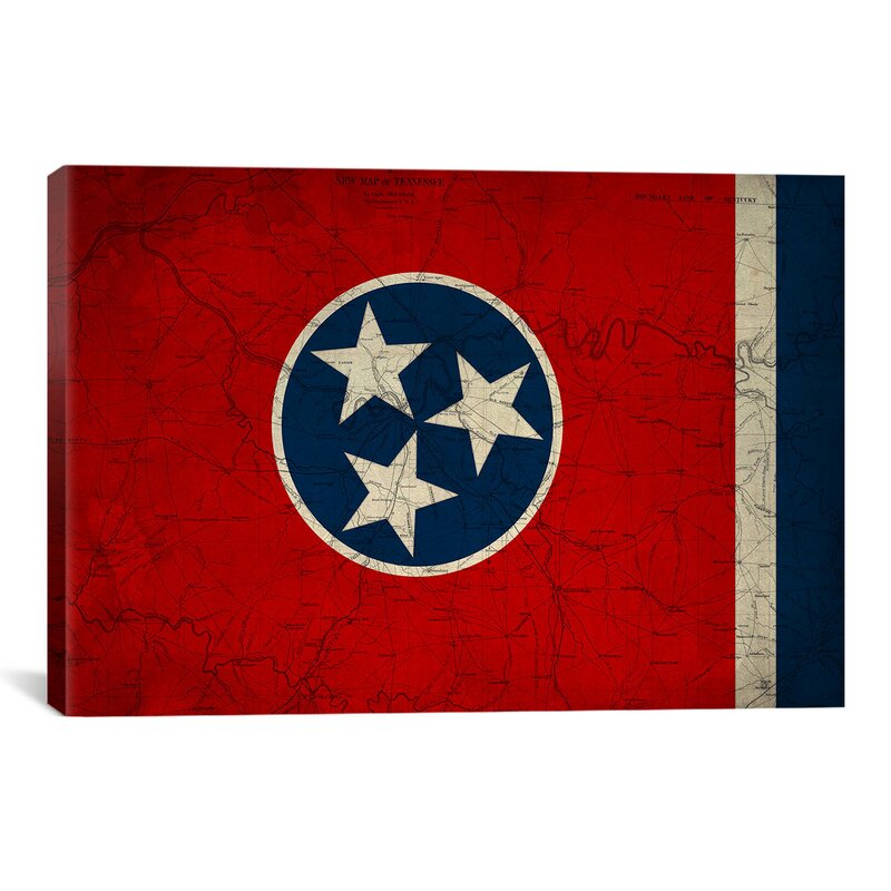 8" H x 12" W x 0.75" D Tennessee (Vintage Map) by Icanvas - Gallery-Wrapped Canvas Giclée on Canvas HAB267