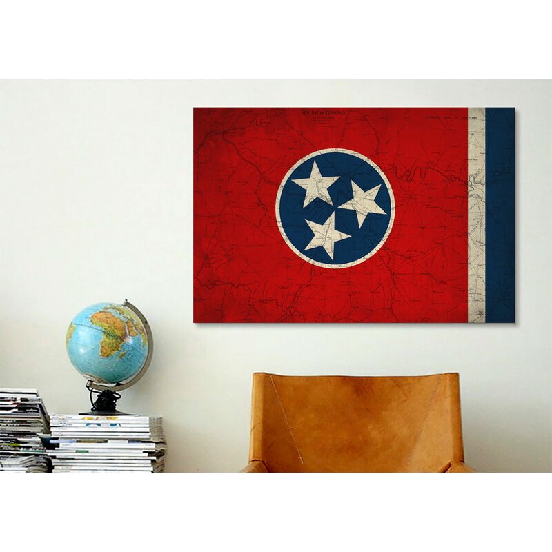 8" H x 12" W x 0.75" D Tennessee (Vintage Map) by Icanvas - Gallery-Wrapped Canvas Giclée on Canvas HAB267