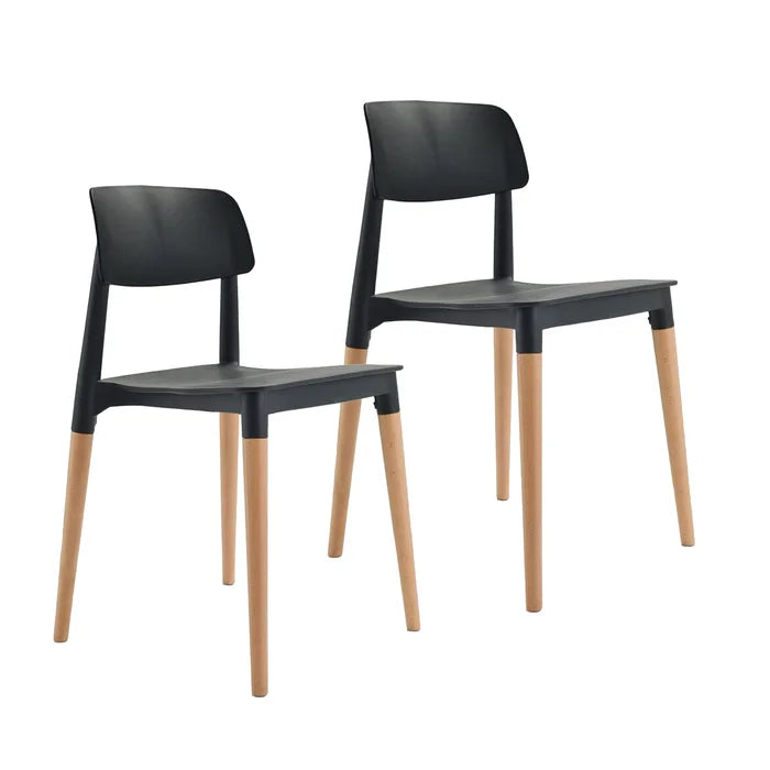 Black Tenny Stackable Dining Chair (Set of 2)