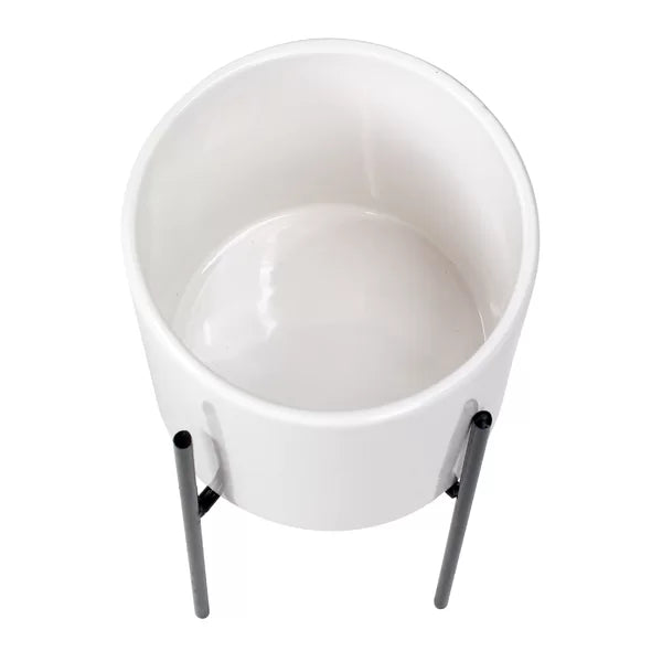 16" H x 8.5" W x 8.5" D White Terrell Ceramic Pot Planter