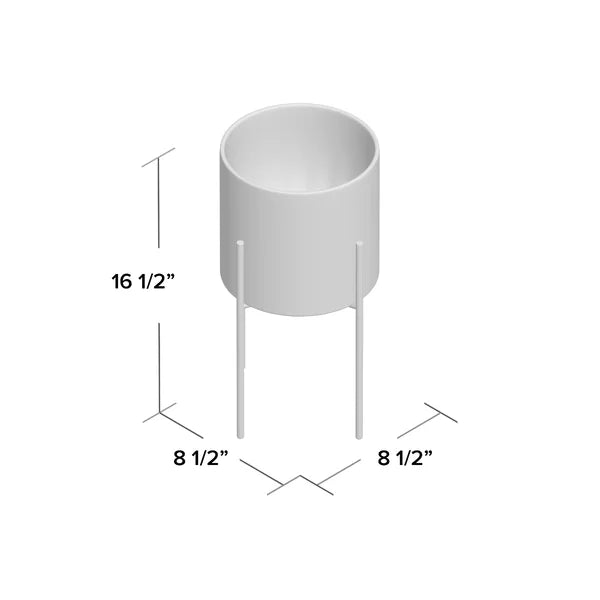 16" H x 8.5" W x 8.5" D White Terrell Ceramic Pot Planter