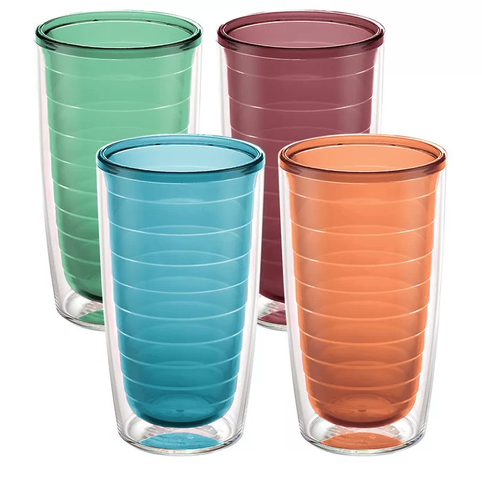 Blue/Green/Citrus/Elderberry Tervis Made in USA Clear & Colorful Tabletop - Insulated Tumbler Cup - 4pk