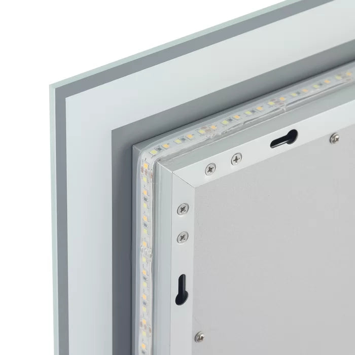 36" x 28" Tess Modern & Contemporary Frameless Lighted Bathroom Mirror