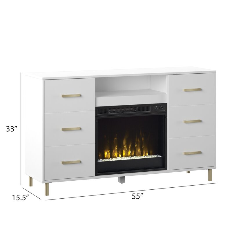 Tessio tv stand with fireplace new arrivals