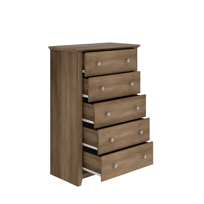 Knotty Oak Tevrat 5 Drawers 31.1" W Chest