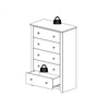 Knotty Oak Tevrat 5 Drawers 31.1