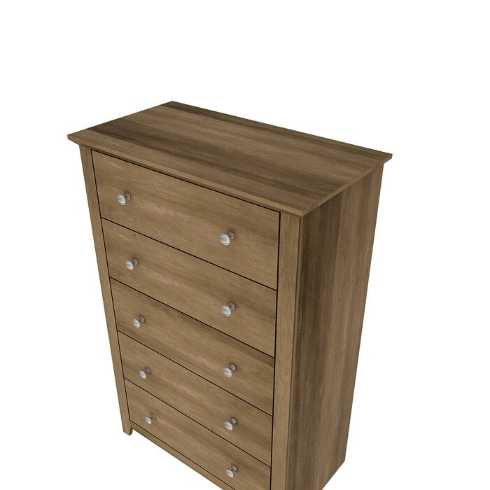 Knotty Oak Tevrat 5 Drawers 31.1" W Chest