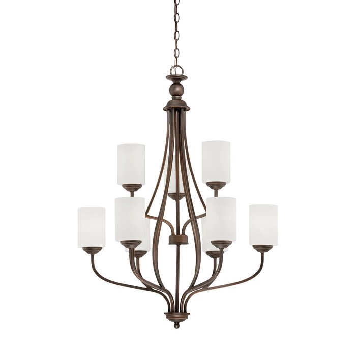 Thaxted 9 Light Shaded Chandelier, Bronze (#K1010)